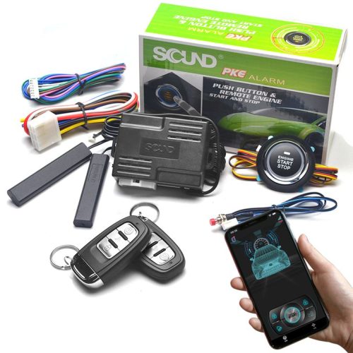 phone app remote start kit car alarm autostart engine start stop ignition button pke central lock